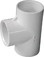 LASCO 401010BC Pipe Tee, 1 in, Slip, PVC, White, SCH 40 Schedule, 450 psi