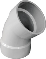 CANPLAS 192504 Sanitary Pipe Elbow, 4 in, Hub, 45 deg Angle, PVC, White