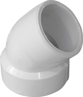 CANPLAS 192421P Pipe Elbow, 1-1/2 in, Hub x Spigot, 45 deg Angle, PVC,