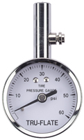 Tru-Flate 17-551 Tire Gauge, 10 to 60 psi, Steel Gauge Case