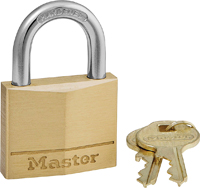 Master Lock 140D Padlock, 1-9/16 in W Body, Brass