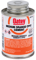 Oatey 31128 Solvent Cement, 4 oz Can, Liquid, Orange