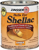 ZINSSER Bulls Eye 00716 Shellac; Mid-Tone; Amber; Liquid; 0.5 pt; Can