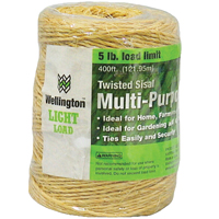 Wellington 43887 1-Ply Sisal Twine; 400 ft L; 5 lb Working Load; Sisal;