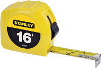 STANLEY 30-495 Measuring Tape, 16 ft L Blade, 3/4 in W Blade, Steel Blade,