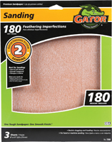 Gator 7265 Sanding Sheet, 11 in L, 9 in W, Extra Fine, 180 Grit, Aluminum