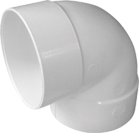 CANPLAS 414154BC Short Turn Pipe Elbow, 4 in, Hub, 90 deg Angle, PVC, White